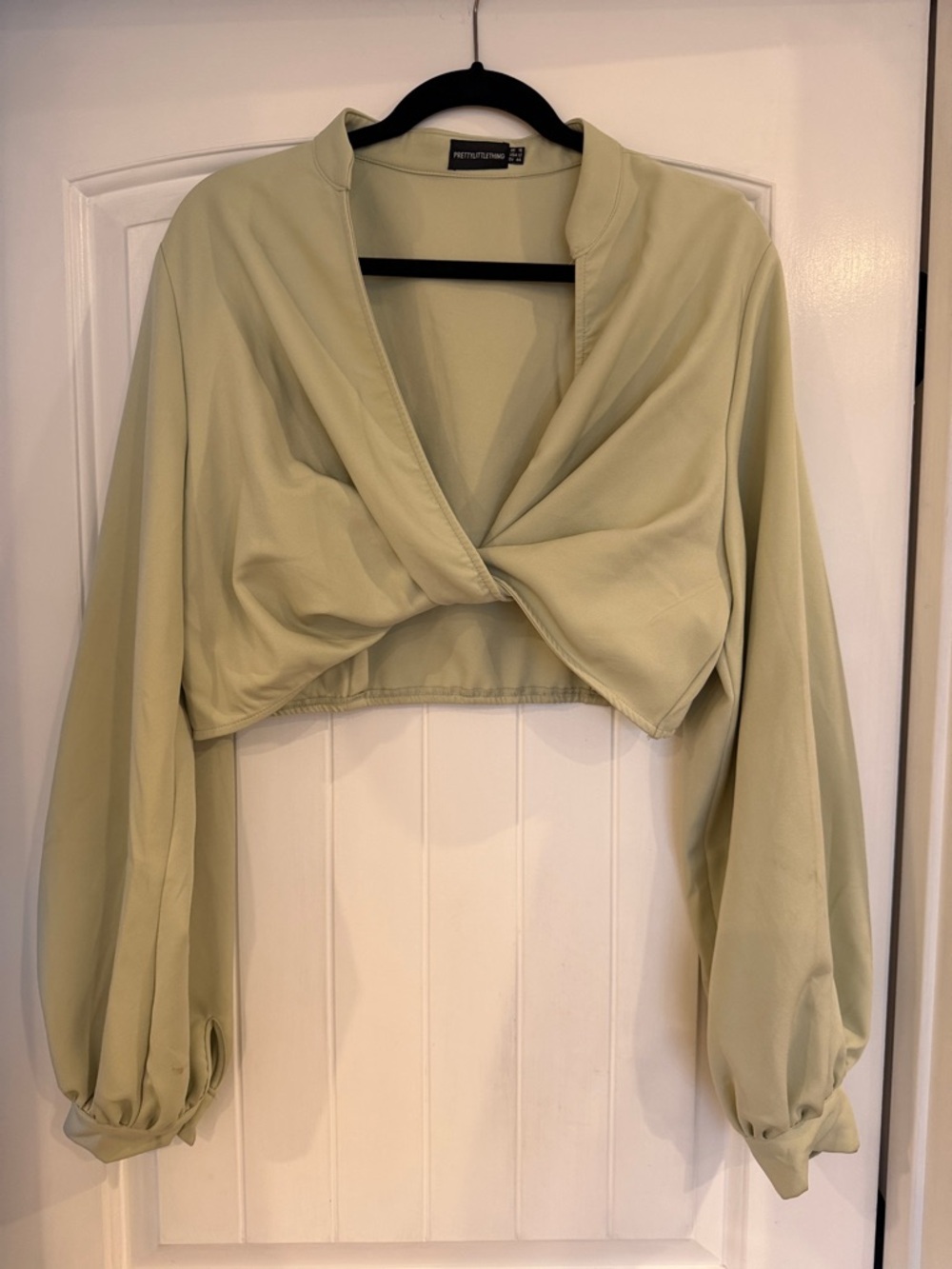 Pretty little thing Sage Twist-Front Cropped Top